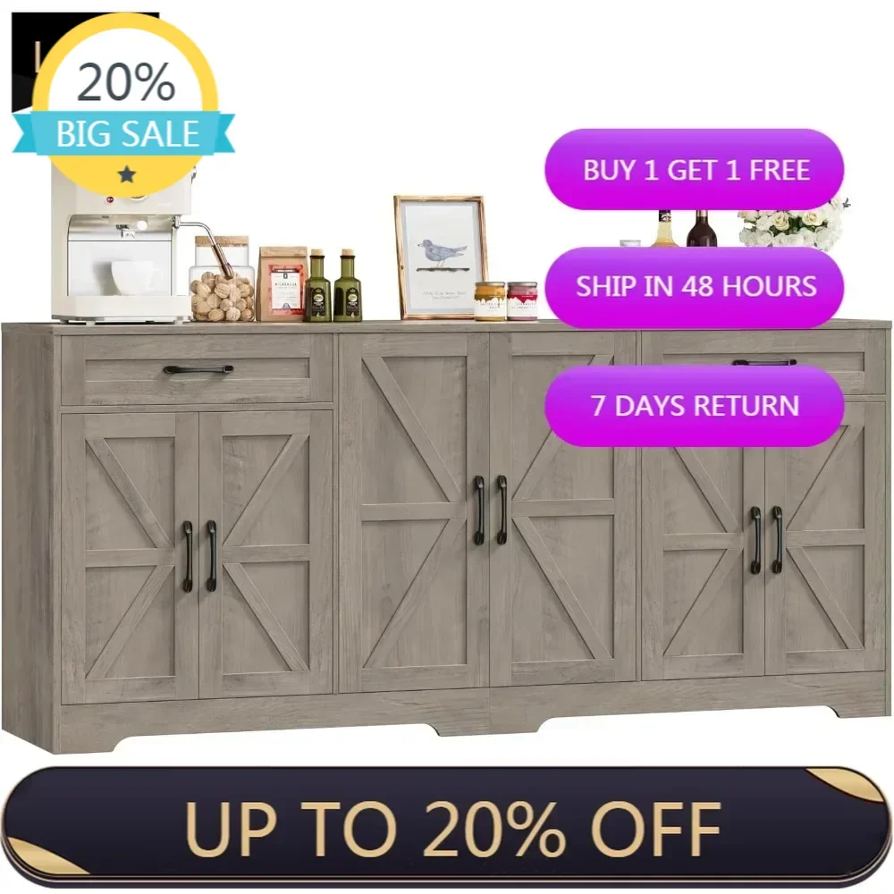 Бестселлер: Большой буфет-сервант 71 дюйм с местом для хранения, кухонный буфет в стиле фермерского дома с регулируемыми полками и 6 дверцами-распашонками
Бестселлер: Большой буфет-сервант 71 дюйм с местом для хранения, кухонный буфет в стиле фермерского дома с регулируемыми полками и 6 дверцами-распашонками