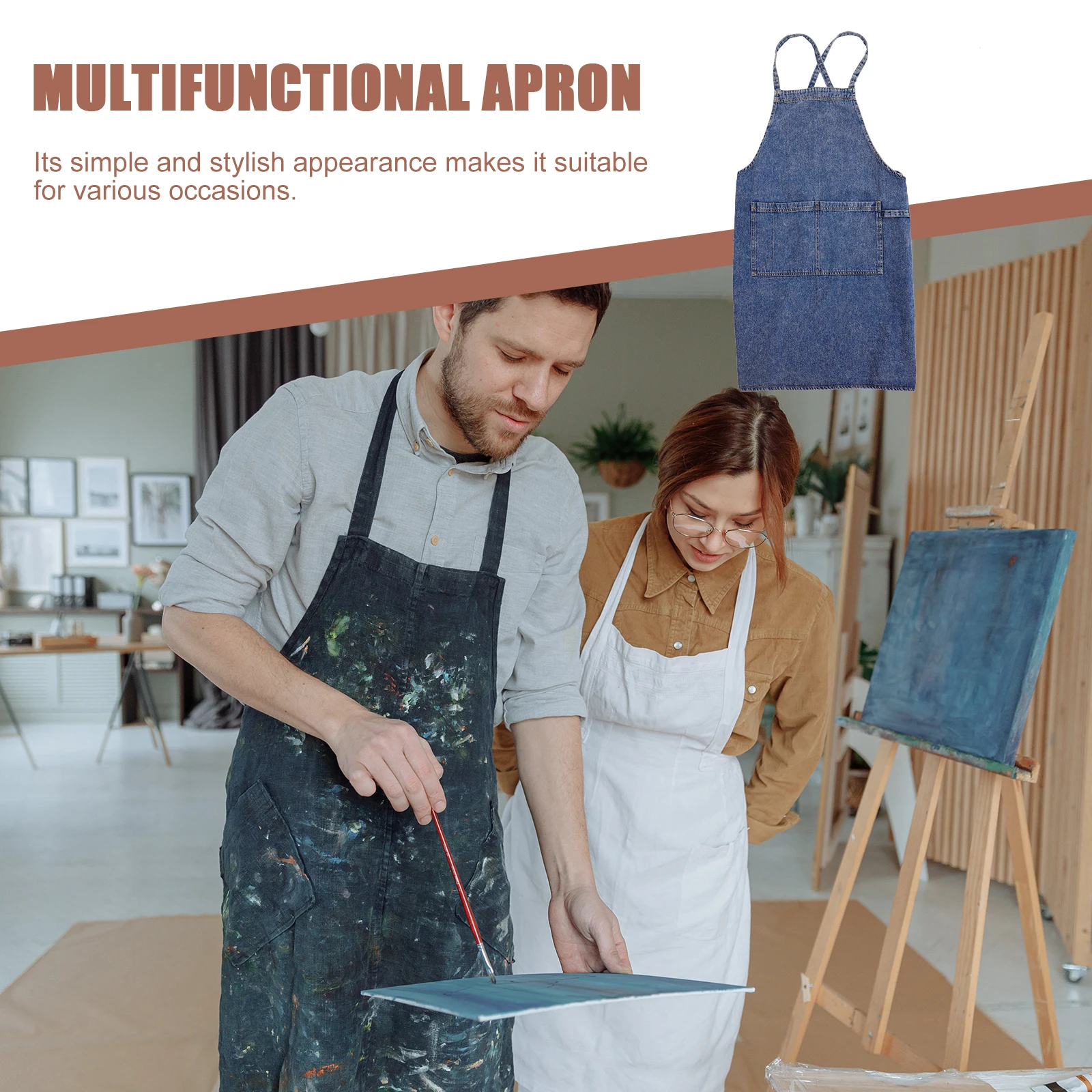 1pc Thickened Denim Apron Size 75cm*65cm Cross Back Kitchen Women Aprons With Pockets Multifunctional Home Protective
1pc Thickened Denim Apron Size 75cm*65cm Cross Back Kitchen Women Aprons With Pockets Multifunctional Home Protective