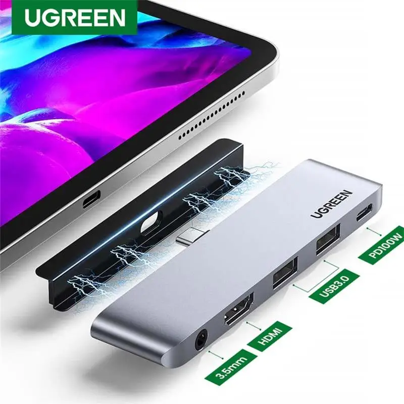 UGREEN 4K@60Hz USB C HUB USB Type C 3.1 to HDMI 2.0 USB 3.0 PD 100W 3.5mm for iPad Pro M1 2021 2020 2018 iPad Air 5 4 USB HUB
UGREEN 4K@60Hz USB C HUB USB Type C 3.1 to HDMI 2.0 USB 3.0 PD 100W 3.5mm for iPad Pro M1 2021 2020 2018 iPad Air 5 4 USB HUB