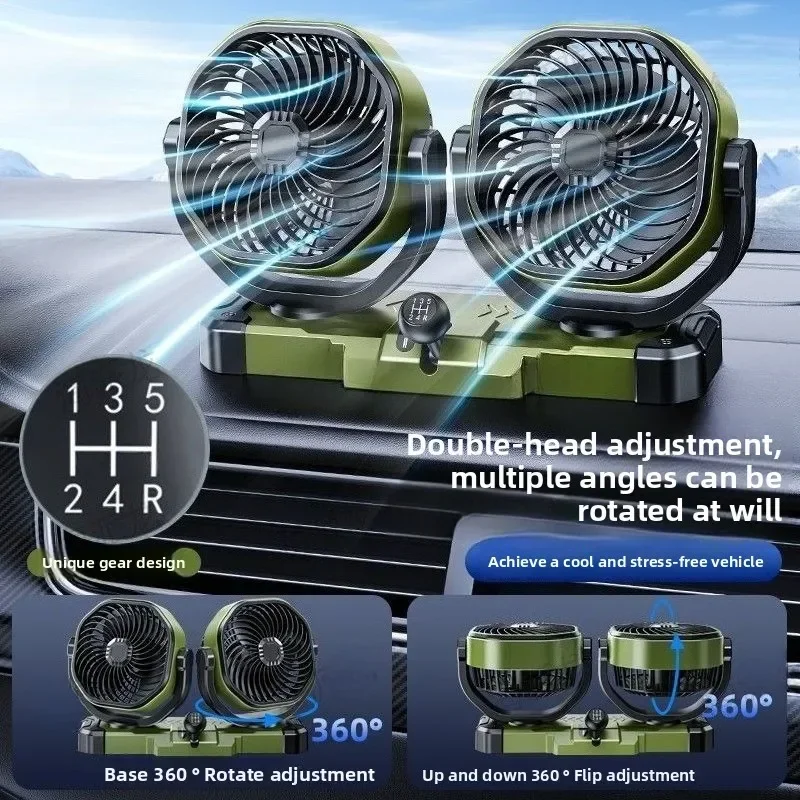 5V/12V/24V Car Dual Head Fan 2 Wind Speed Strong Airflow With 360° Rotatable USB Cigarette Lighter Vehicle Air Cooling Fan
5V/12V/24V Car Dual Head Fan 2 Wind Speed Strong Airflow With 360° Rotatable USB Cigarette Lighter Vehicle Air Cooling Fan