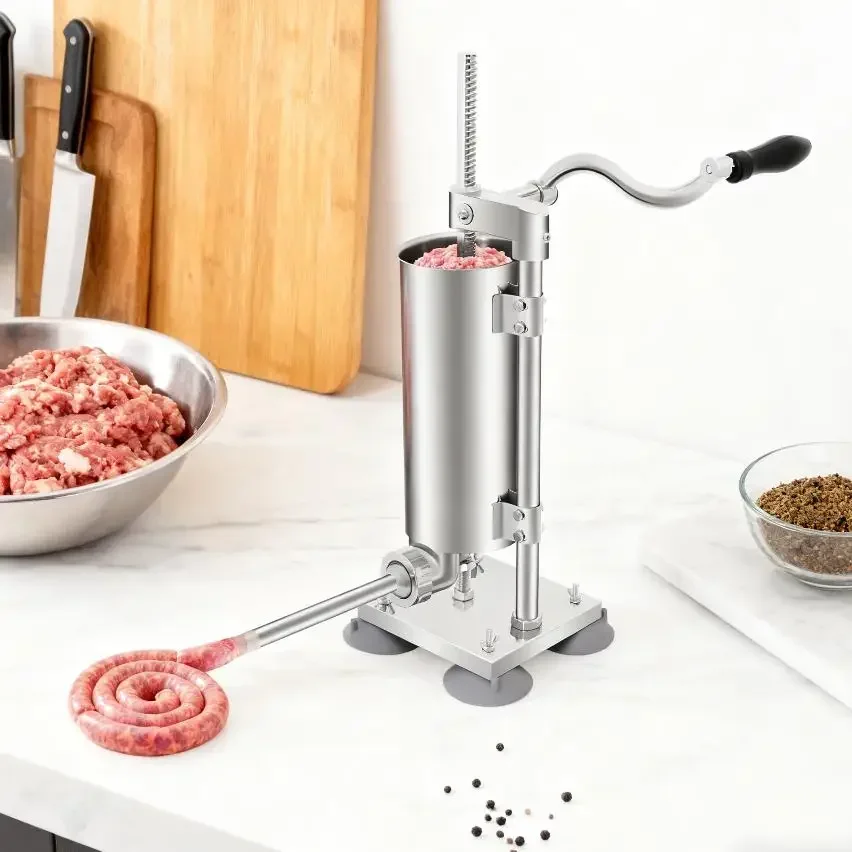 Stainless Steel Manual Vertical Sausage Stuffer Meat Press Food Grade Durable Easy to Clean Heavy Duty for Home Kitchen Butcher
Stainless Steel Manual Vertical Sausage Stuffer Meat Press Food Grade Durable Easy to Clean Heavy Duty for Home Kitchen Butcher