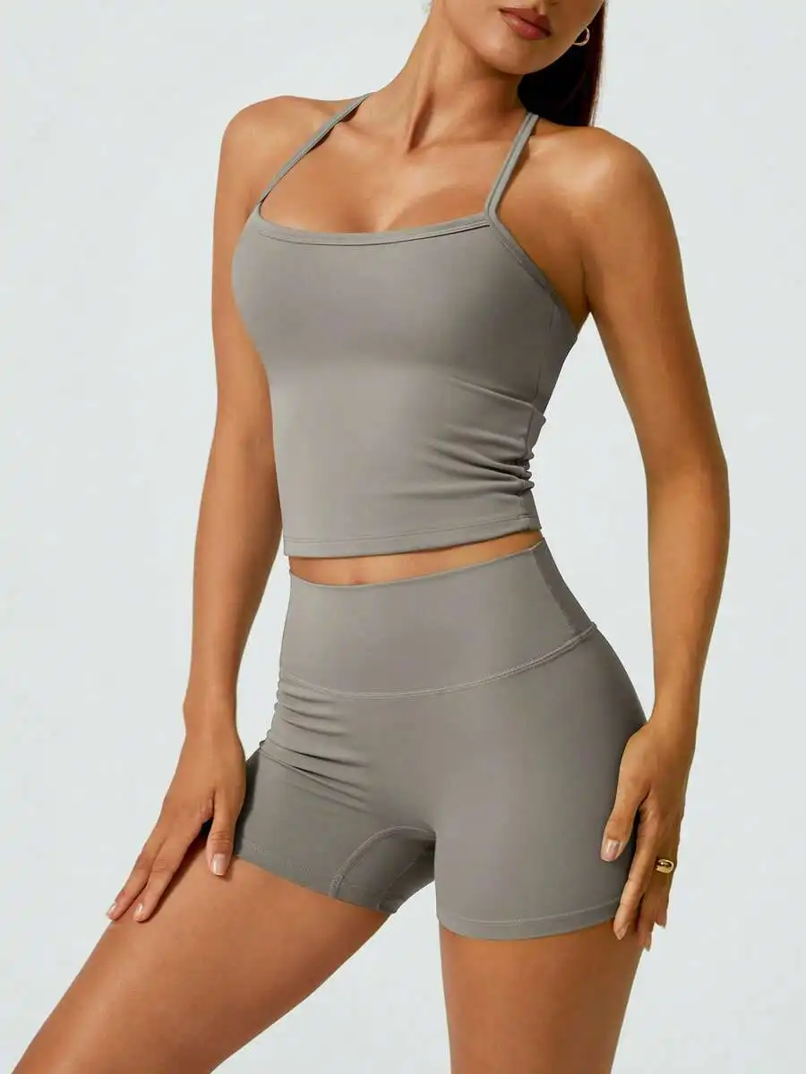 Womens Halter Backless Yoga Sports Set Breathable Quick Dry Lifting Buttocks Summer
Womens Halter Backless Yoga Sports Set Breathable Quick Dry Lifting Buttocks Summer