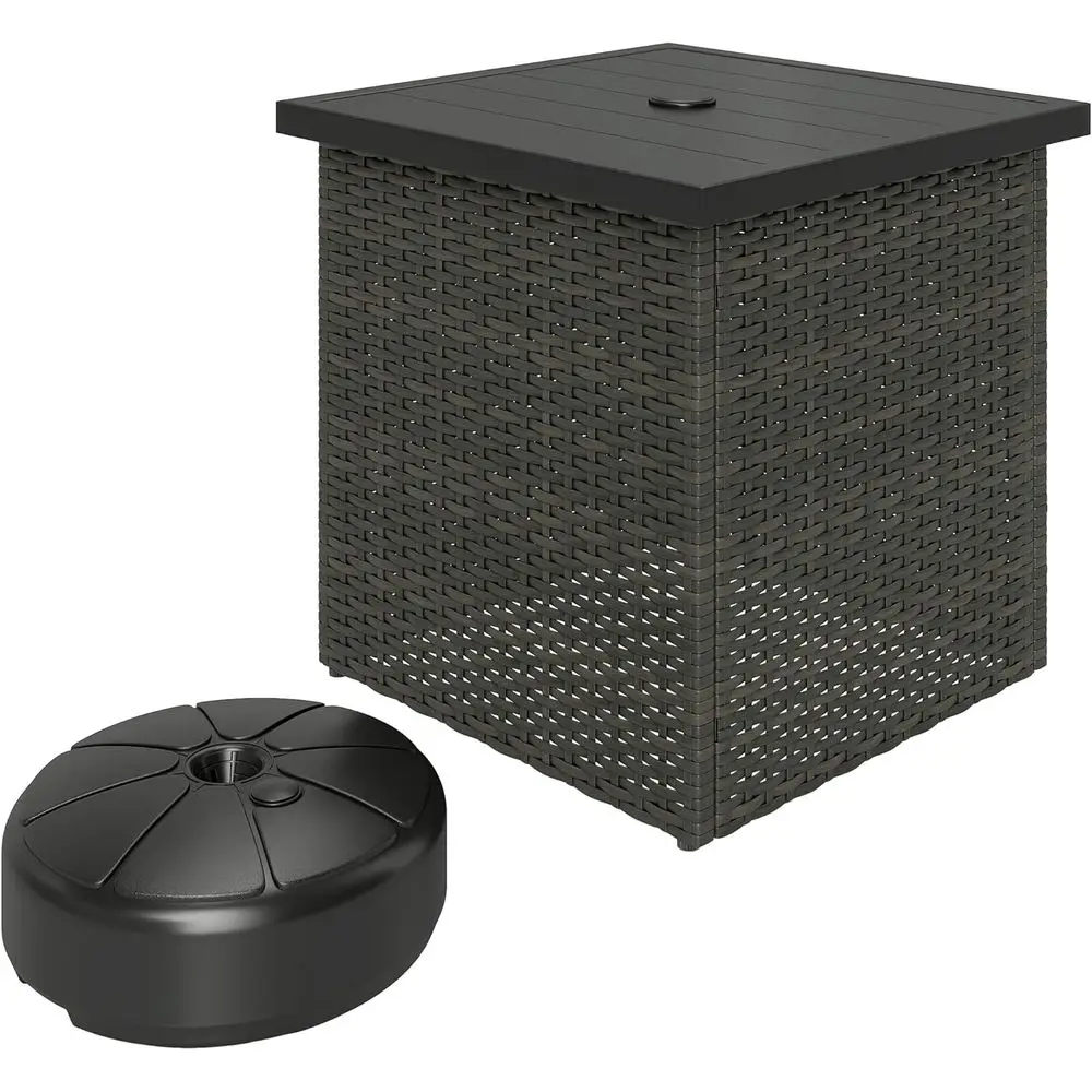 Square UV-Resistant Outdoor Wicker Side Table with 1.5 Umbrella Hole and Storage for Patio, Garden, Poolside
Square UV-Resistant Outdoor Wicker Side Table with 1.5 Umbrella Hole and Storage for Patio, Garden, Poolside
