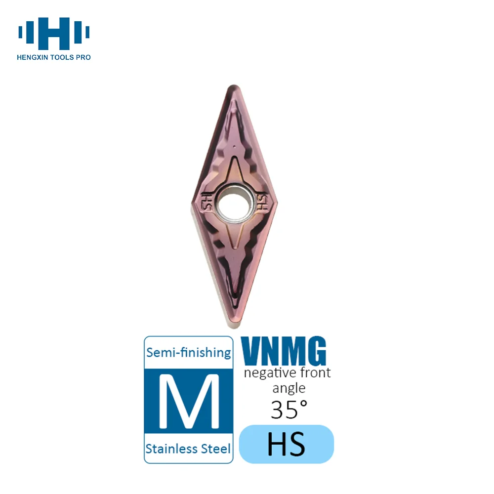 HENGXIN Tungsten Carbide Inserts VNMG160404 HS VNMG160408 VNMG160412 HS VNMG HS External Turning Tools CNC Lathe Cutting Tools
HENGXIN Tungsten Carbide Inserts VNMG160404 HS VNMG160408 VNMG160412 HS VNMG HS External Turning Tools CNC Lathe Cutting Tools
