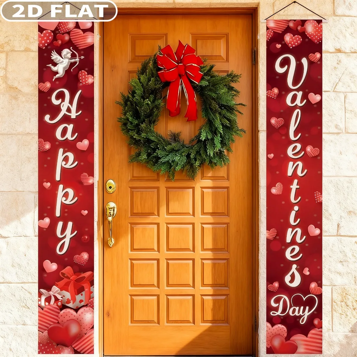 2D FLAT 1pair Red Heart Valentines Day Hanging Banner with Pole - 1x6 FT | Happy Valentines Day Polyester Banner Porch Sign
2D FLAT 1pair Red Heart Valentines Day Hanging Banner with Pole - 1x6 FT | Happy Valentines Day Polyester Banner Porch Sign