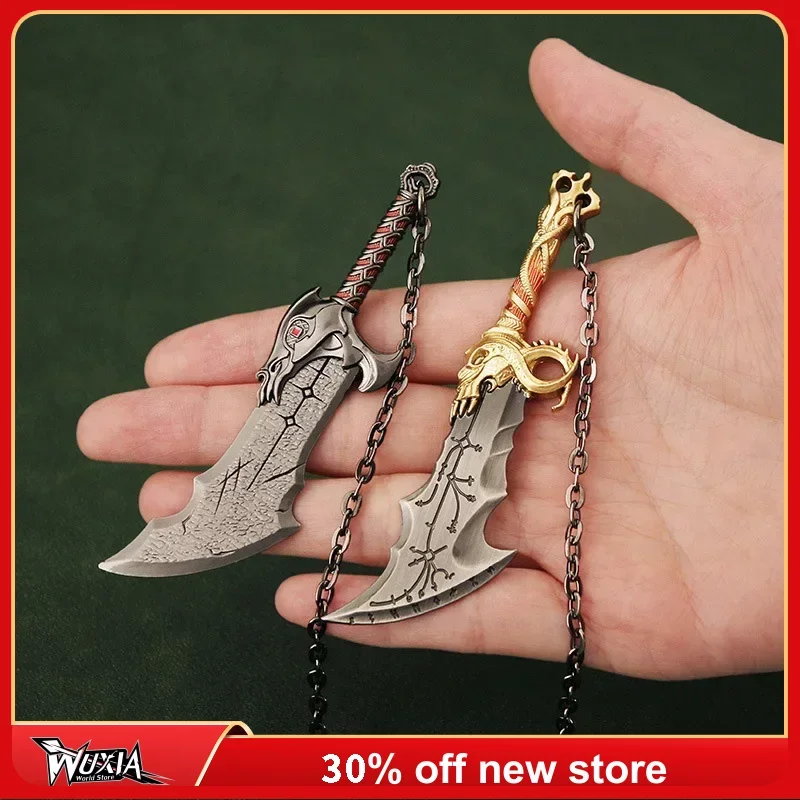 God of War Weapon 9cm Blades of Chaos Runic Kratos Sword Game Periphery Metal Alloy Ornament Collection Desktop Display Gift Toy
God of War Weapon 9cm Blades of Chaos Runic Kratos Sword Game Periphery Metal Alloy Ornament Collection Desktop Display Gift Toy