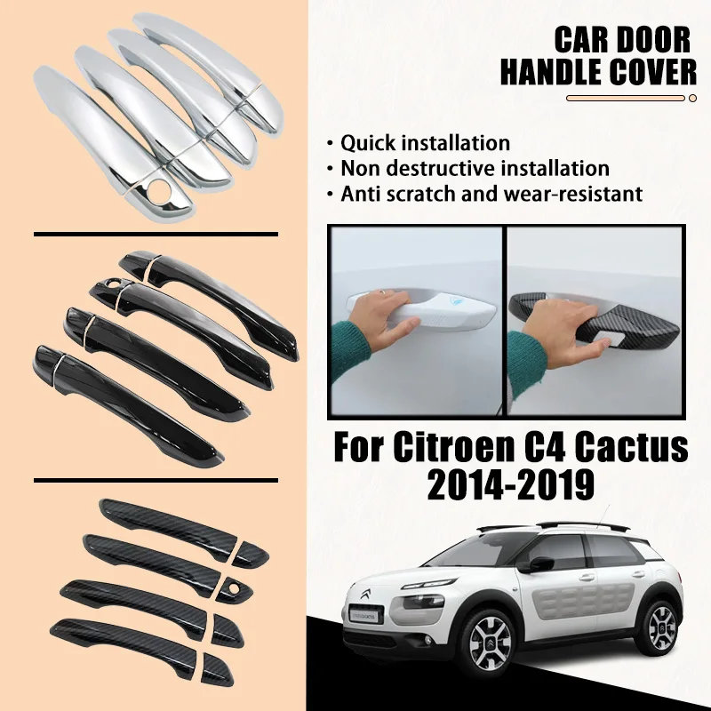 Чехлы на дверные ручки для Citroen C4 Cactus 2014-2019 2015 2016 2017, хромированные автомобильные аксессуары из углеродного волокна, устойчивые к ржавчине наклейки
Чехлы на дверные ручки для Citroen C4 Cactus 2014-2019 2015 2016 2017, хромированные автомобильные аксессуары из углеродного волокна, устойчивые к ржавчине наклейки