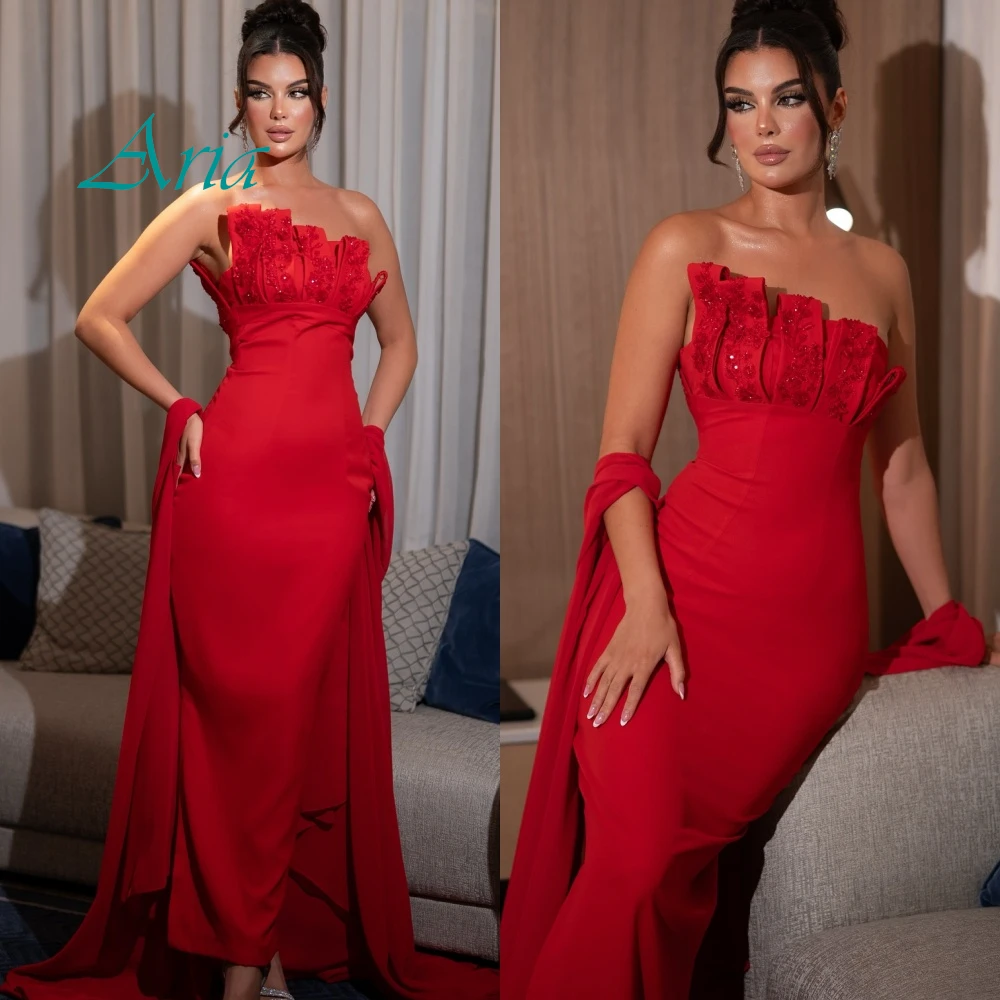 Customized Exquisite Red Strapless Sleeveless Evening Dress High Quality Satin Prom Dresses Temperament Special Occasion Gowns
Customized Exquisite Red Strapless Sleeveless Evening Dress High Quality Satin Prom Dresses Temperament Special Occasion Gowns