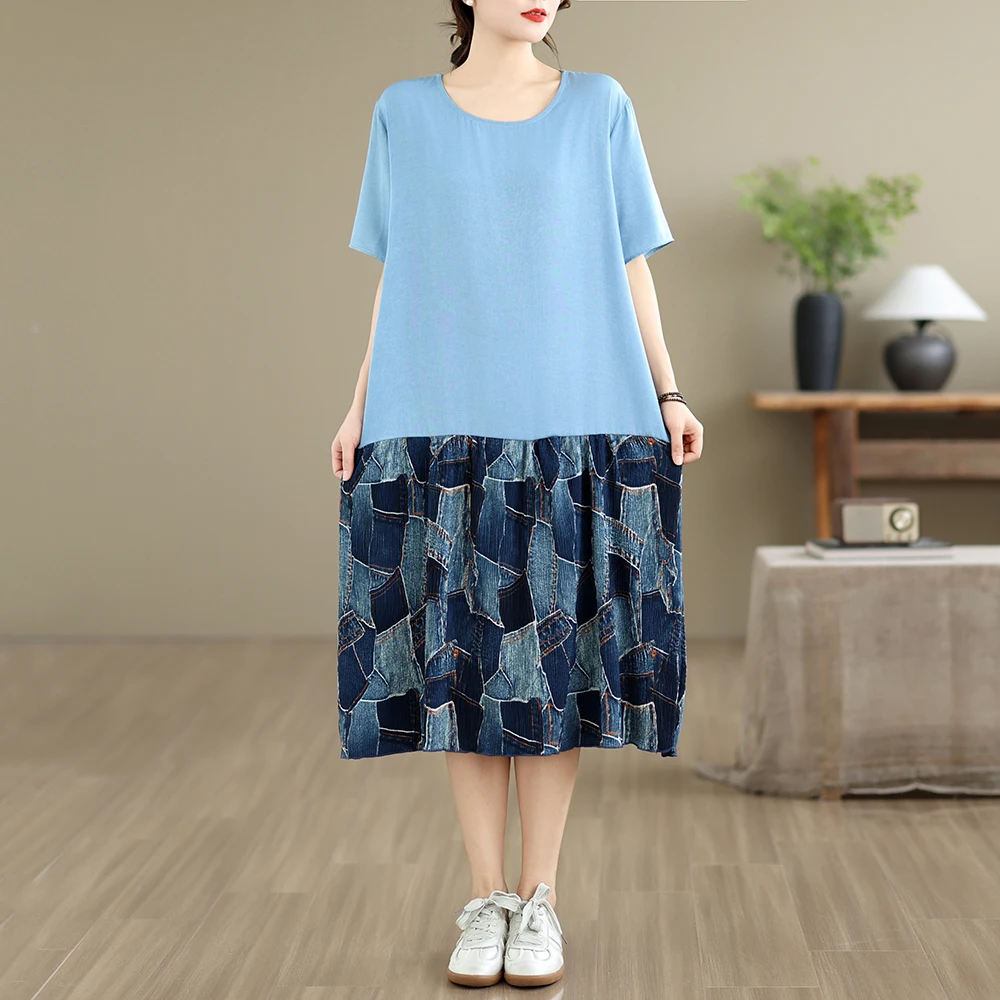 Loose Maternity Midi Dress Color Block Knee-Length A-Line Skirt Women's Summer Casual Polyester Cotton Blend Short Sleeve
Loose Maternity Midi Dress Color Block Knee-Length A-Line Skirt Women's Summer Casual Polyester Cotton Blend Short Sleeve