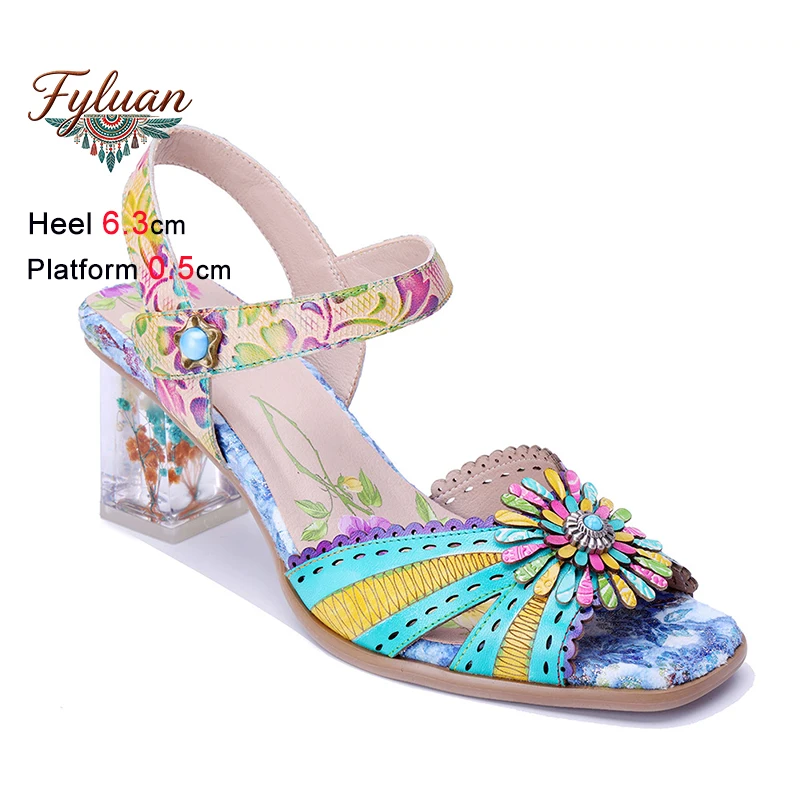 Heel 6.3cm Sheepskin Leather Women Summer Comfy Appliques Flower Shoes Ethnic Chunky Heels Hook Sandals Hollow Out Bohemian Shoe
Heel 6.3cm Sheepskin Leather Women Summer Comfy Appliques Flower Shoes Ethnic Chunky Heels Hook Sandals Hollow Out Bohemian Shoe