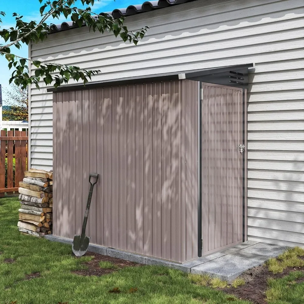 6' X 4' Single Door Sloped Roof Shed, Outdoor Metal Wall Side Storage Shed with Sloped Roof, Outdoor Storage Cabinet
6' X 4' Single Door Sloped Roof Shed, Outdoor Metal Wall Side Storage Shed with Sloped Roof, Outdoor Storage Cabinet