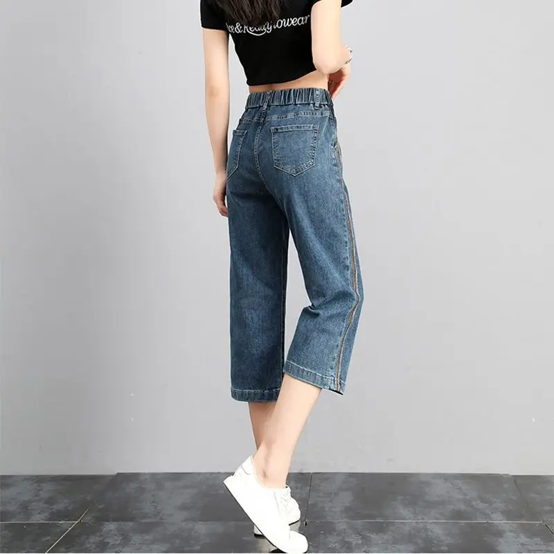 Slimming Loose Fit Women's Elastic High-Rise Straight Leg Cropped Jeans Summer Lightweight Petite New Fashion Pants
Slimming Loose Fit Women's Elastic High-Rise Straight Leg Cropped Jeans Summer Lightweight Petite New Fashion Pants