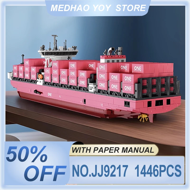 JIESTAR JJ9217 Pink Cargo Ship ONE Container Ship Series Chinese Building Blocks Educational Children DIY Toys Chrismas Gift Boy
JIESTAR JJ9217 Pink Cargo Ship ONE Container Ship Series Chinese Building Blocks Educational Children DIY Toys Chrismas Gift Boy