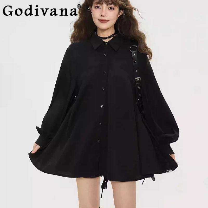 Spring New Fashion Elegant Hollow Backless Loose Fashion Long Sleeve Shirt Female Sexy Black Lace-up Turn-down Collar Thin Tops
Spring New Fashion Elegant Hollow Backless Loose Fashion Long Sleeve Shirt Female Sexy Black Lace-up Turn-down Collar Thin Tops
