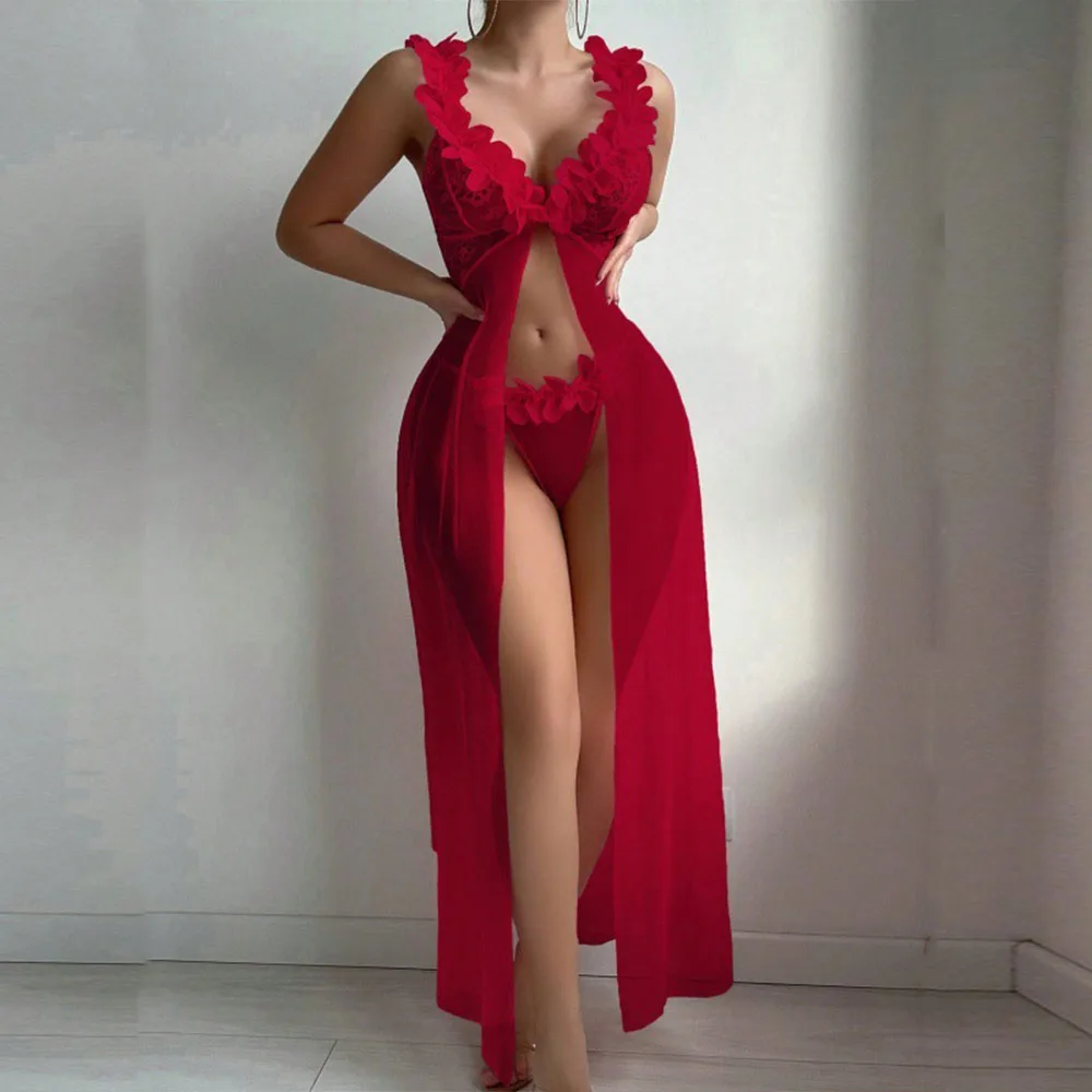 Women's Seduction Night 3D Floral Lace Lingerie Dress Nightgown Set + Thong, Intimate Apparel, Bedroom Attire Sleepwear Combo
Women's Seduction Night 3D Floral Lace Lingerie Dress Nightgown Set + Thong, Intimate Apparel, Bedroom Attire Sleepwear Combo