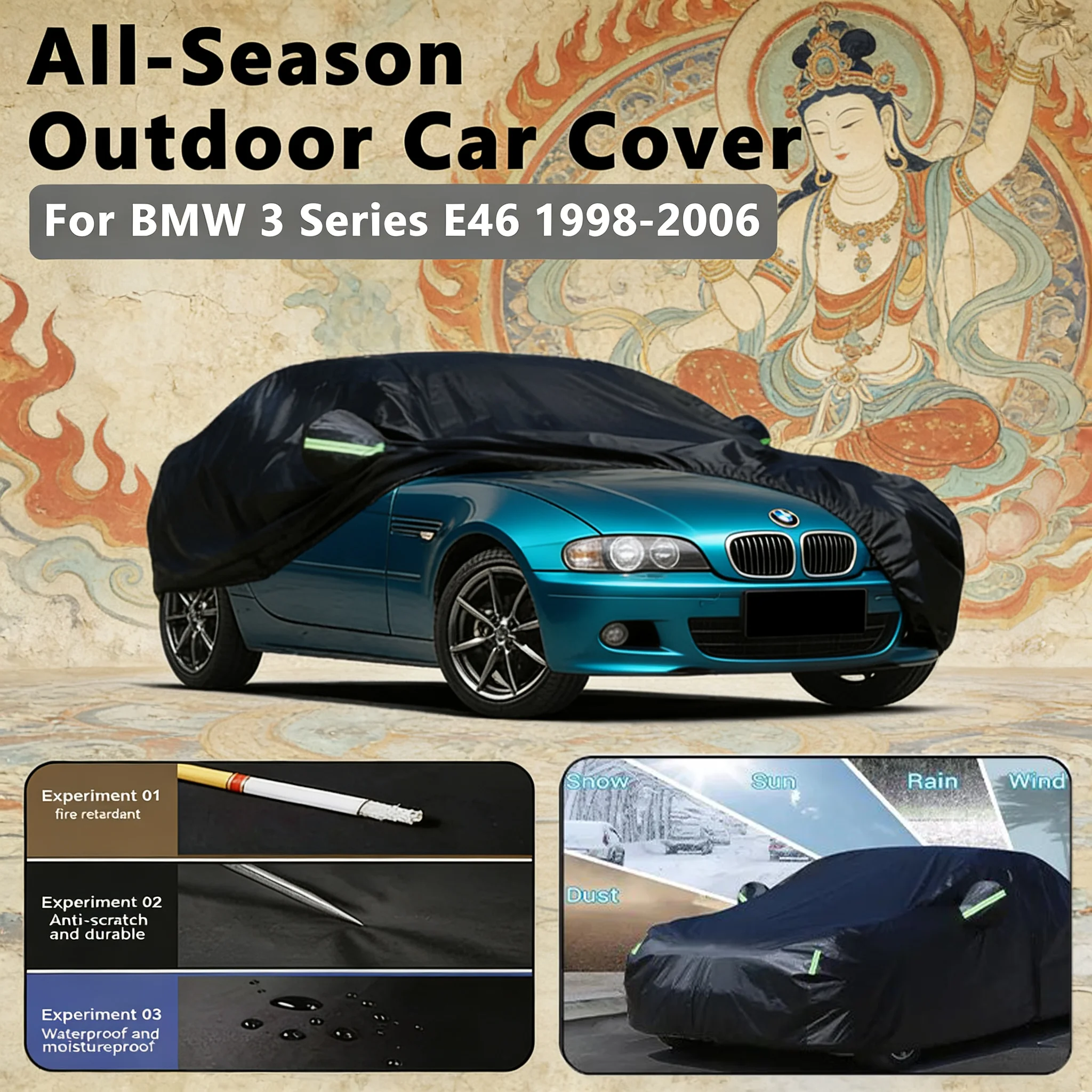 For BMW 3 Series E46 1998-2006 2002 2003 2004 2005 Car Full Cover - Outdoor Waterproof Snowproof Sunshade
For BMW 3 Series E46 1998-2006 2002 2003 2004 2005 Car Full Cover - Outdoor Waterproof Snowproof Sunshade