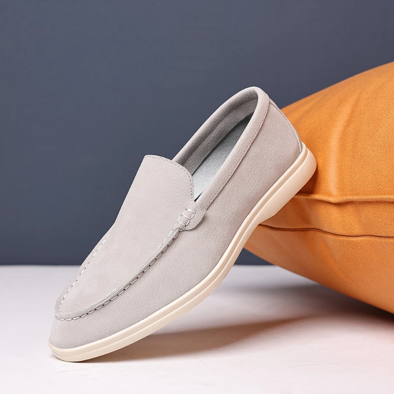 Mens Suede Slip On Loafers Comfortable Lightweight Casual Shoes With White Sole For Daily Wear And Driving Retro Style Simple
Mens Suede Slip On Loafers Comfortable Lightweight Casual Shoes With White Sole For Daily Wear And Driving Retro Style Simple