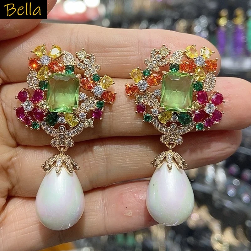 Elegant Multi Gemstone Pearl Drop Earrings for Women Formal Wedding Dinner Party Daily Wear Statement Jewelry
Elegant Multi Gemstone Pearl Drop Earrings for Women Formal Wedding Dinner Party Daily Wear Statement Jewelry
