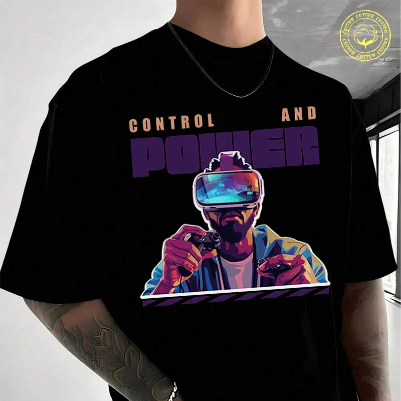 A Man With Vr Glasses With Controllers Moto Cotton Casual T-shirts Summer Cotton Short Sleeved O-Neck Breathable Unisex Tops
A Man With Vr Glasses With Controllers Moto Cotton Casual T-shirts Summer Cotton Short Sleeved O-Neck Breathable Unisex Tops