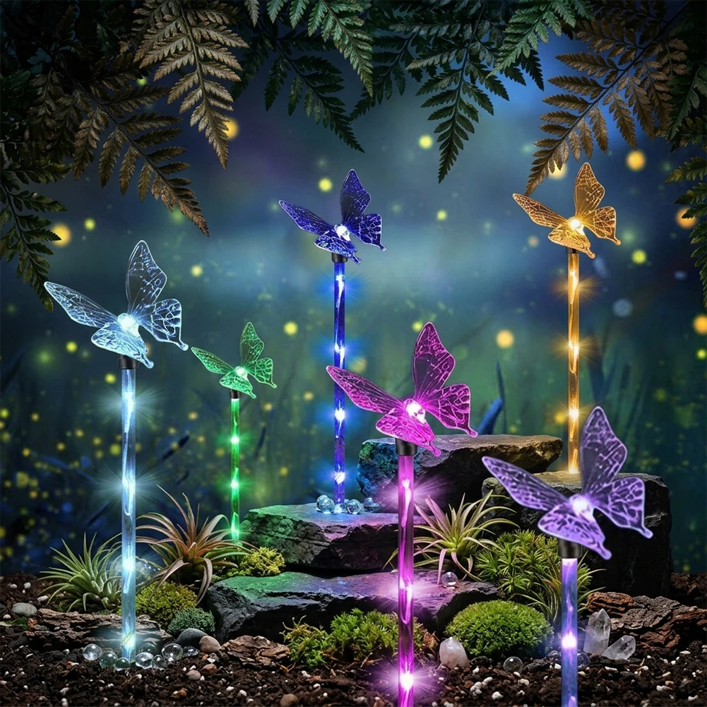 Solar Garden Stake Lights 6Pcs Outdoor LED Color Changing Waterproof Solar Butterfly Lights For Patio Yard Pathway Decoration
Solar Garden Stake Lights 6Pcs Outdoor LED Color Changing Waterproof Solar Butterfly Lights For Patio Yard Pathway Decoration