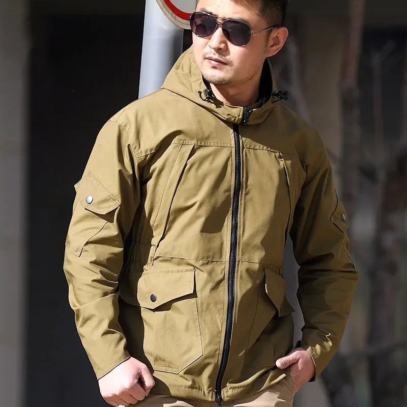 Windbreaker Jacket Multi-pocket Windproof Waterproof Men Spring Autumn Single Hood Coat Clothes Outdoor Jacket
Windbreaker Jacket Multi-pocket Windproof Waterproof Men Spring Autumn Single Hood Coat Clothes Outdoor Jacket