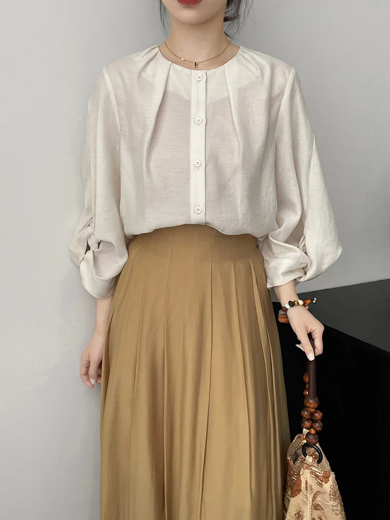 2024 New French Gentle Lantern Sleeves Shirt Round Neck Loose Design 3/4 Sleeves Unique Shirt
2024 New French Gentle Lantern Sleeves Shirt Round Neck Loose Design 3/4 Sleeves Unique Shirt