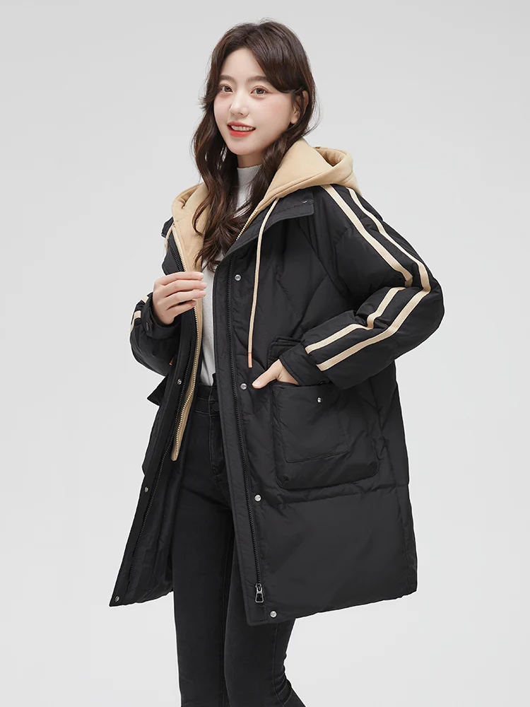 Long Hooded Down Jacket for Women, Thick Parker Coat, 90 Duck Down Coat, Street Fashion, Fake Two, Winter, New, 2024
Long Hooded Down Jacket for Women, Thick Parker Coat, 90 Duck Down Coat, Street Fashion, Fake Two, Winter, New, 2024
