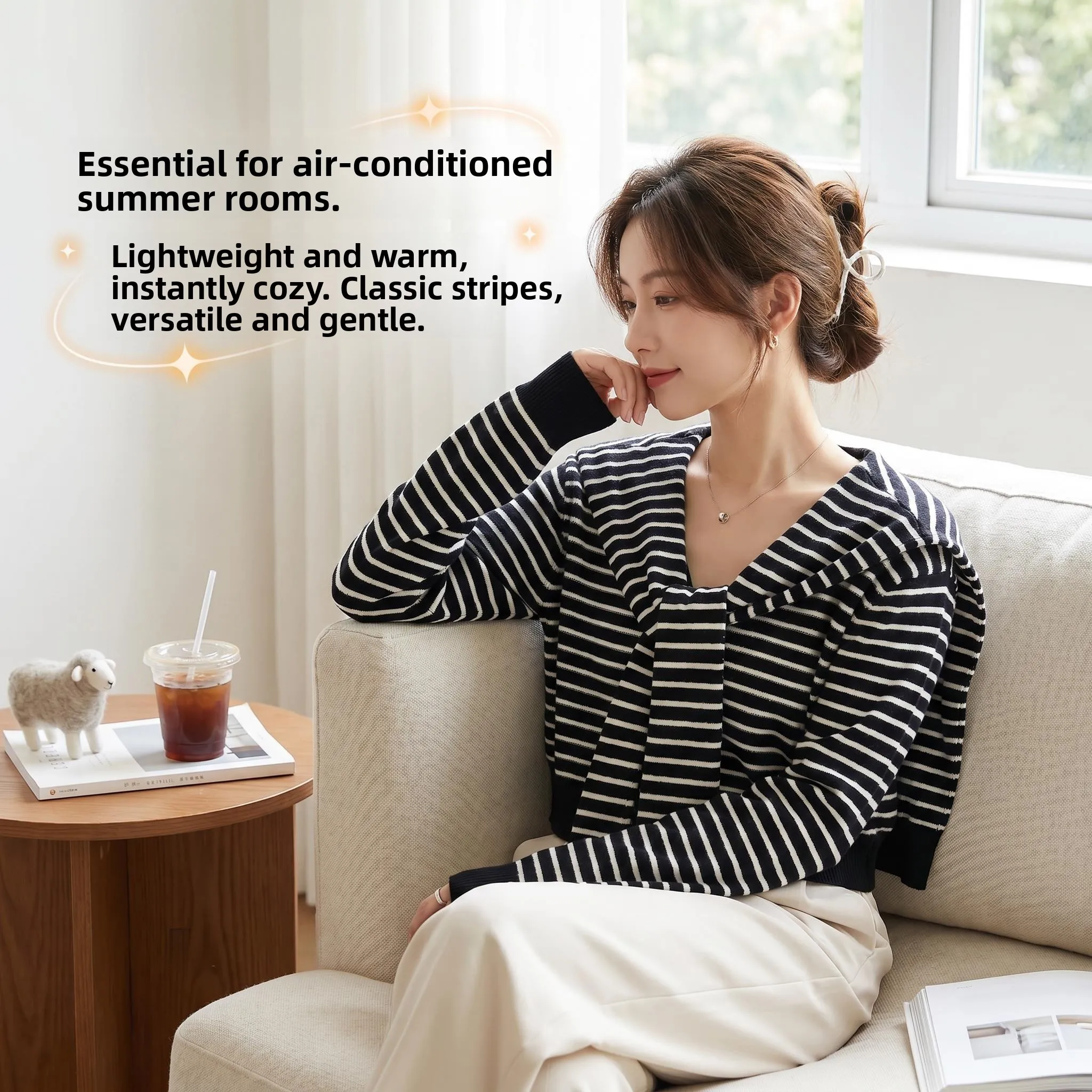 Light Knitted Shawl for Women Office Wear Summer Stripe Thin Scarf Air Conditioned Room Outerwear Compatible with Skirts
Light Knitted Shawl for Women Office Wear Summer Stripe Thin Scarf Air Conditioned Room Outerwear Compatible with Skirts