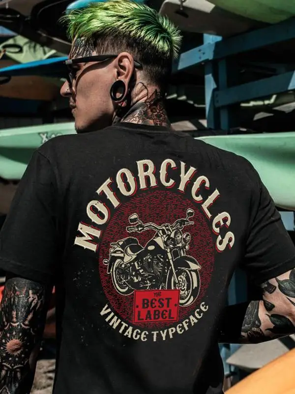 European and American Locomotives Heavy Short-sleeved T-shirt Men's Rock American Retro Fitness Tough Guy Motorcycle Printing
European and American Locomotives Heavy Short-sleeved T-shirt Men's Rock American Retro Fitness Tough Guy Motorcycle Printing