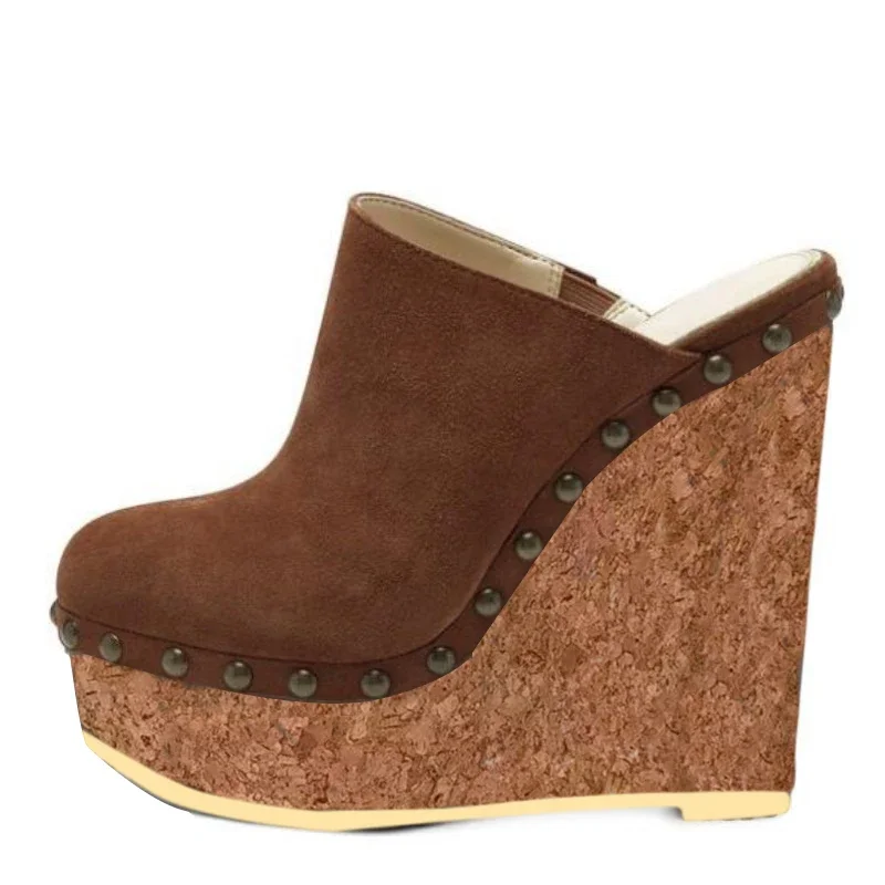 DIZHUANG Sexy women's high-heeled slippers. Brown suede slippers. About 15cm heel height. Closed toe slippers. Platform slippers
DIZHUANG Sexy women's high-heeled slippers. Brown suede slippers. About 15cm heel height. Closed toe slippers. Platform slippers