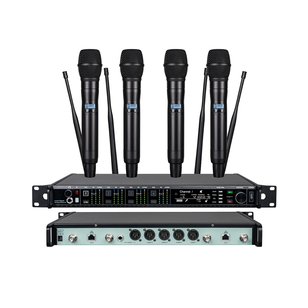 AD4Q Portable Conference Singing Microphone Professional Dynamic Wireless Microphone 4-Channel UHF Handheld Mic LED Cardioid
AD4Q Portable Conference Singing Microphone Professional Dynamic Wireless Microphone 4-Channel UHF Handheld Mic LED Cardioid