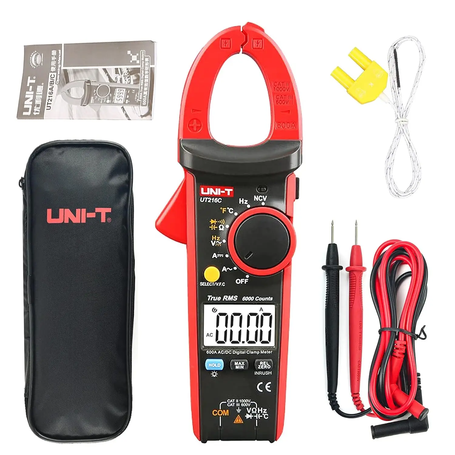 UT216C 600A True RMS Digital Clamp Meter Multimeter Auto Range with Freque
UT216C 600A True RMS Digital Clamp Meter Multimeter Auto Range with Freque
