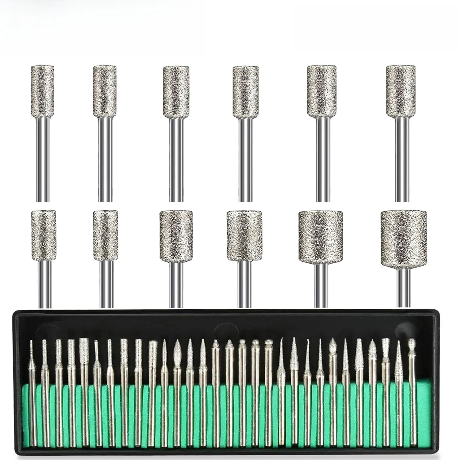 Diamond Grinding Needles 120 Grit & Cylindrical Burrs, High Hardness for Glass, Jade, Ceramic, Stone & Alloy Grinding Polishing
Diamond Grinding Needles 120 Grit & Cylindrical Burrs, High Hardness for Glass, Jade, Ceramic, Stone & Alloy Grinding Polishing