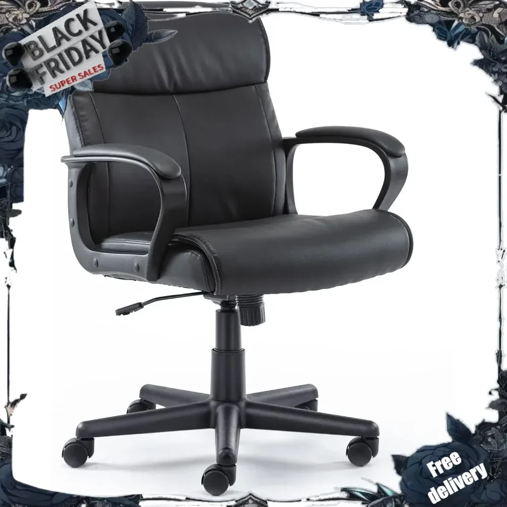 Office Chair - Mid-Back Computer Desk Chair with Armrests, Height Adjustable Home Chair, 360-Degree Swivel, Lumbar Support
Office Chair - Mid-Back Computer Desk Chair with Armrests, Height Adjustable Home Chair, 360-Degree Swivel, Lumbar Support