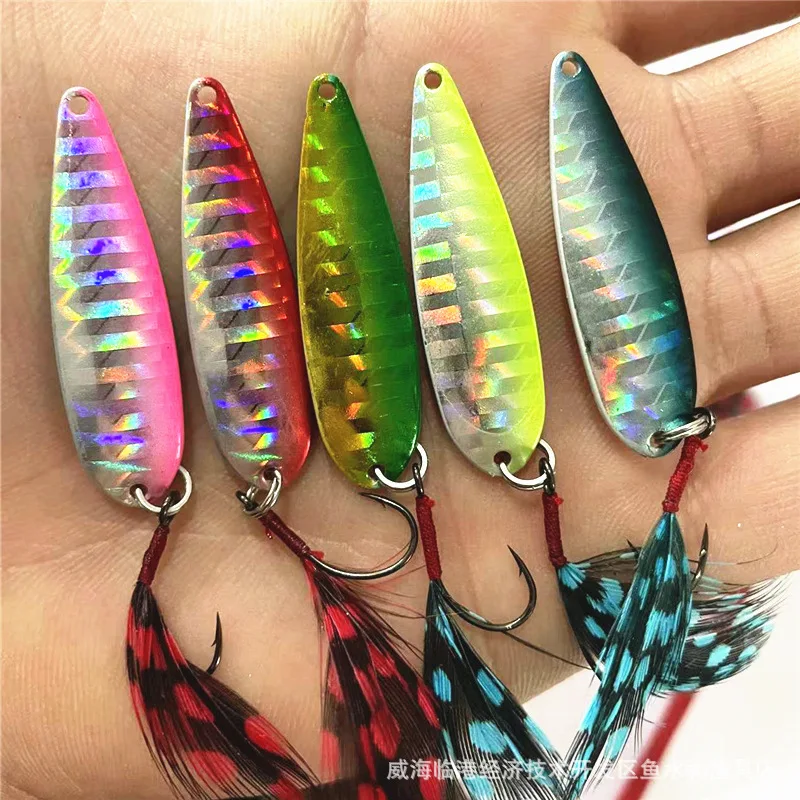Willow Spoon Curved Willow Spoon High Reflect Copper Feather Decorated Hook Micro Spec Balanced Cast Freshwater for Perch Trout
Willow Spoon Curved Willow Spoon High Reflect Copper Feather Decorated Hook Micro Spec Balanced Cast Freshwater for Perch Trout