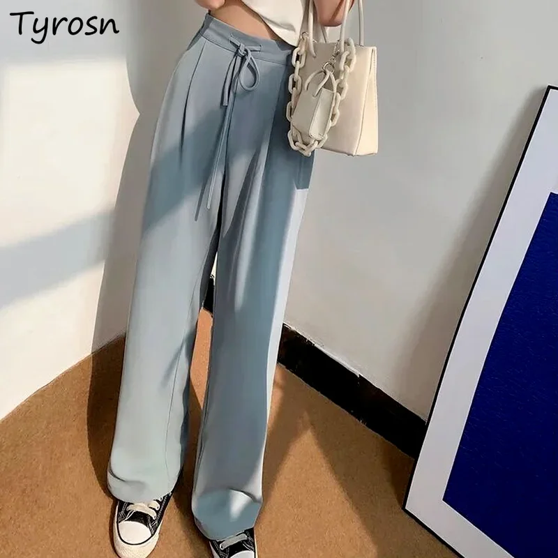 S-4XL Широкие брюки женские однотонные дизайнерские на шнурке корейская мода с высокой талией новые летние темпераментные брюки универсальные эстетические
S-4XL Широкие брюки женские однотонные дизайнерские на шнурке корейская мода с высокой талией новые летние темпераментные брюки универсальные эстетические