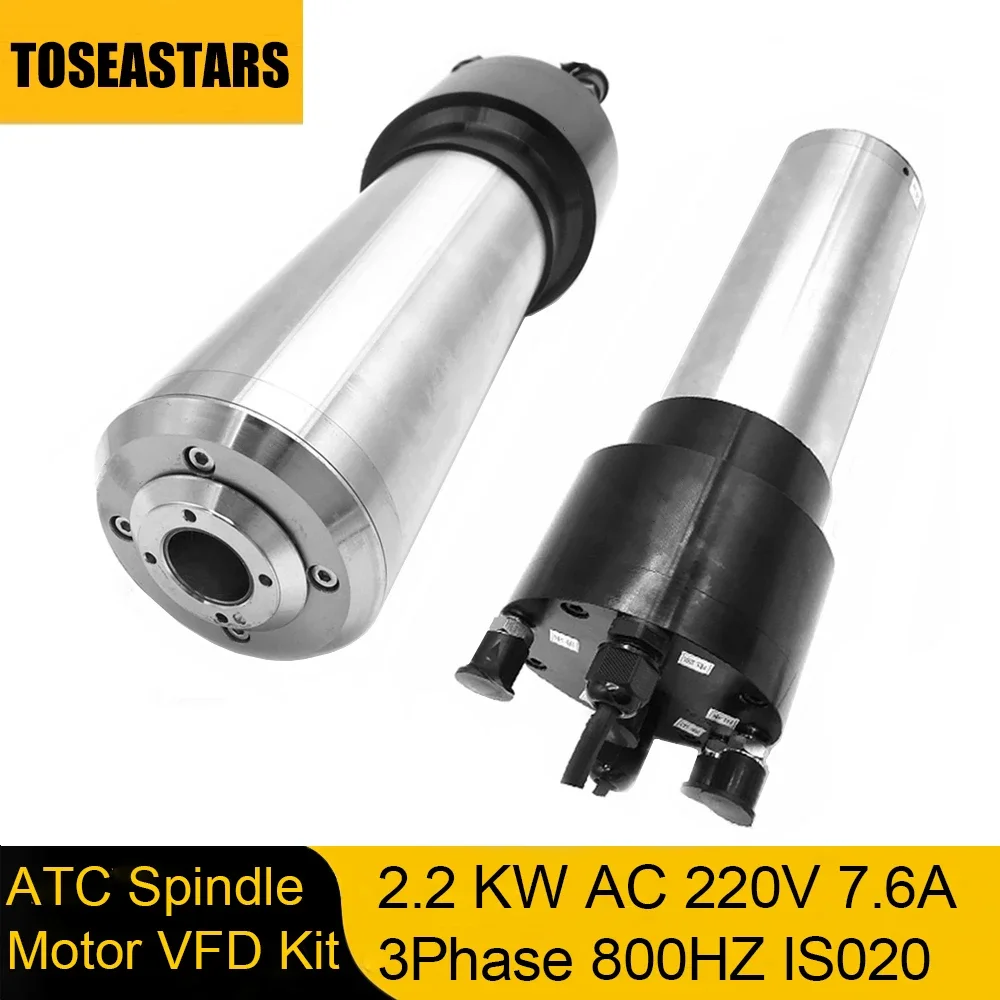 Automatic Tool Changes Spindle Motor 2.2KW ATC Spindle 3HP ISO20 24000RPM AC220V 800Hz 80MM NPN PNP for CNC Router Metal cutting
Automatic Tool Changes Spindle Motor 2.2KW ATC Spindle 3HP ISO20 24000RPM AC220V 800Hz 80MM NPN PNP for CNC Router Metal cutting
