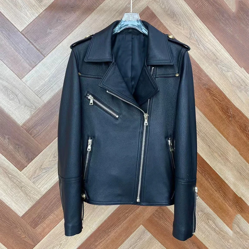 New Fashion 2022 Genuine Leather Jacket Locomotive Model Short Length Clothes Turn-Down Collar High Quality Size S-XXl
New Fashion 2022 Genuine Leather Jacket Locomotive Model Short Length Clothes Turn-Down Collar High Quality Size S-XXl