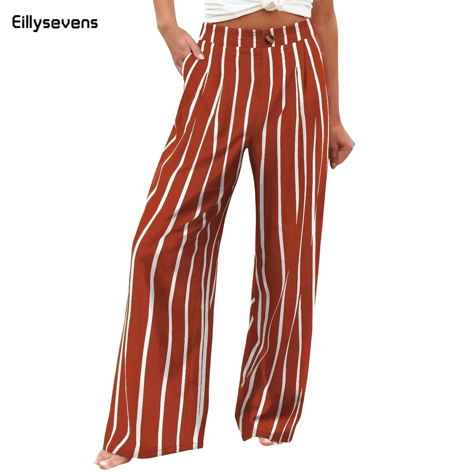 Vintage Stripe Print Pants Women Casual Loose Button Wide Leg Trousers Female 2024 Summer Fashion All-Match Lady Streetwear
Vintage Stripe Print Pants Women Casual Loose Button Wide Leg Trousers Female 2024 Summer Fashion All-Match Lady Streetwear