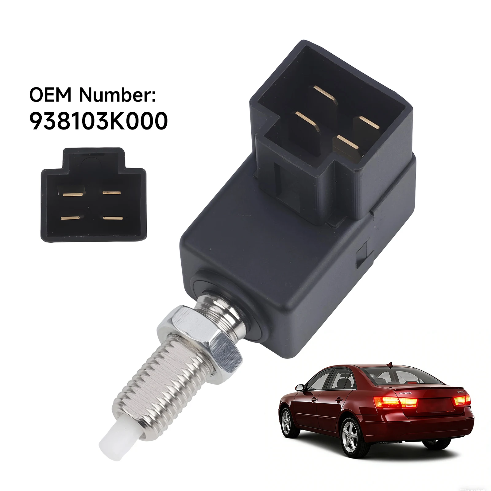 Stop Lamp Switch 4 Pin Assembly For Hyundai Santa Fe Sonata IX35 i30 Accent Rio OEM 938103K000 93810-3K000 Black Parts
Stop Lamp Switch 4 Pin Assembly For Hyundai Santa Fe Sonata IX35 i30 Accent Rio OEM 938103K000 93810-3K000 Black Parts