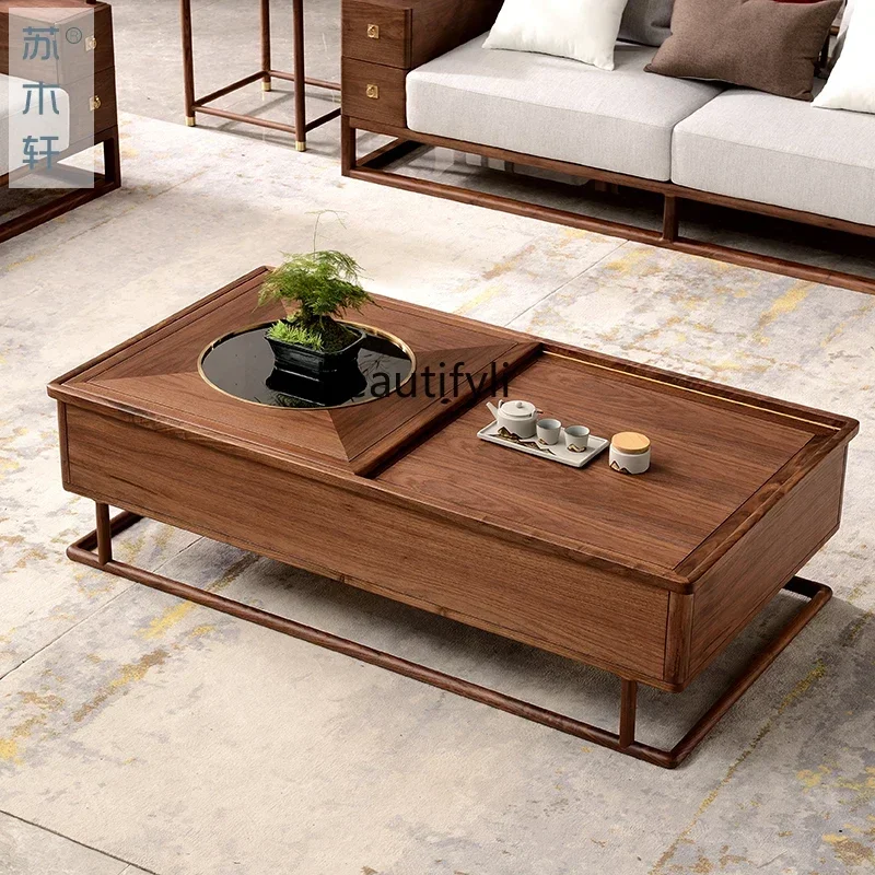 YH8 New Chinese Solid Wood Coffee Table Black Walnut Living Room Sofa Rectangular Coffee Table Zen Furniture
YH8 New Chinese Solid Wood Coffee Table Black Walnut Living Room Sofa Rectangular Coffee Table Zen Furniture
