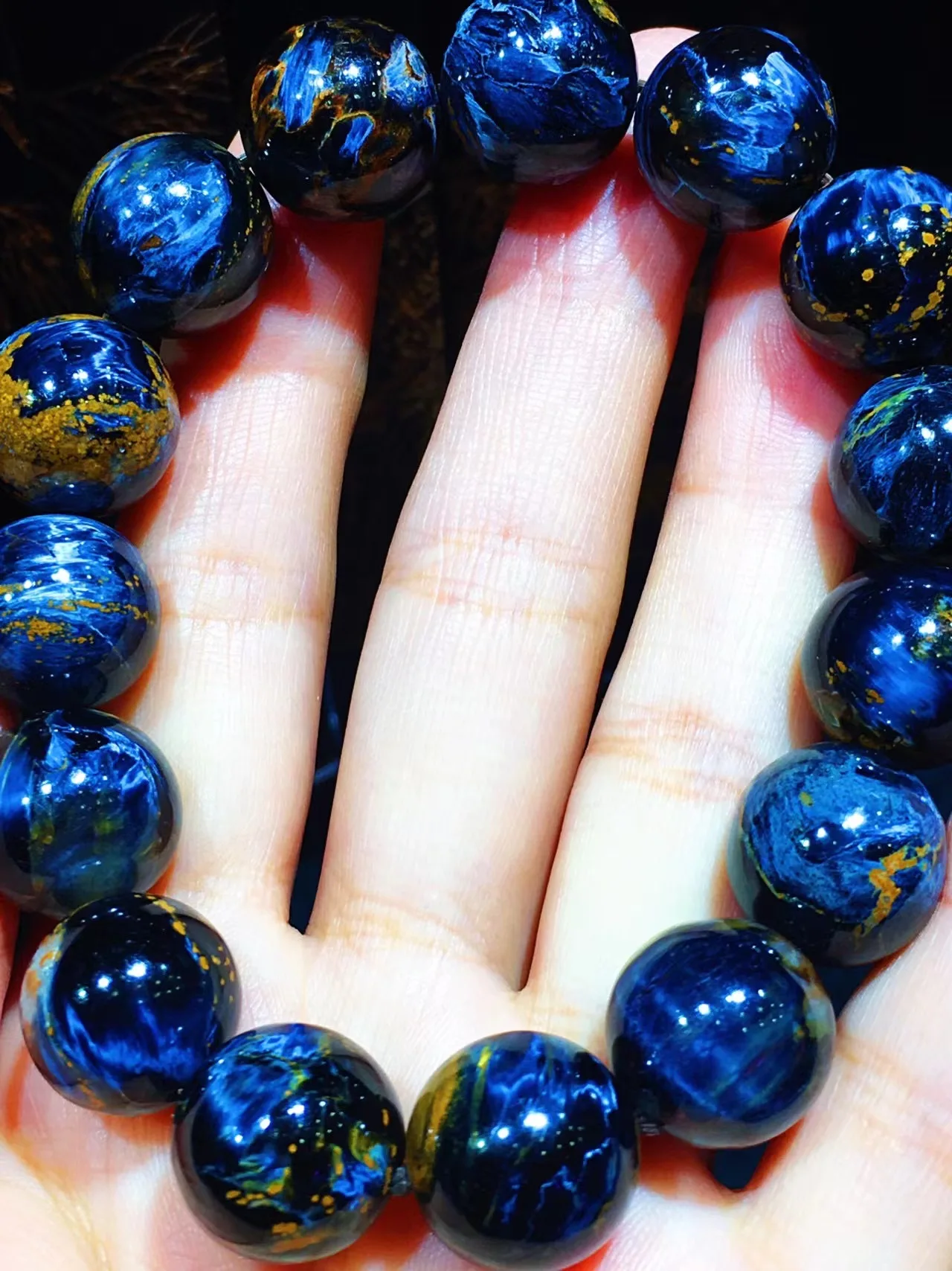 Natural Blue Pietersite Round Beads Bracelet Stretch Jewelry 14mm Yellow Pietersite Healing Stone From Namibia AAAAAA
Natural Blue Pietersite Round Beads Bracelet Stretch Jewelry 14mm Yellow Pietersite Healing Stone From Namibia AAAAAA
