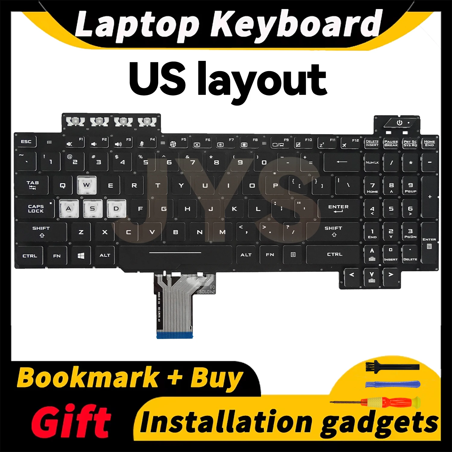 Suitable for ASUS ROG FX504 FX504GD FX504GE FX504GM GL703 GL703V FX80 GL504 GL504GV laptop US layout replacement keyboard RGB
Suitable for ASUS ROG FX504 FX504GD FX504GE FX504GM GL703 GL703V FX80 GL504 GL504GV laptop US layout replacement keyboard RGB