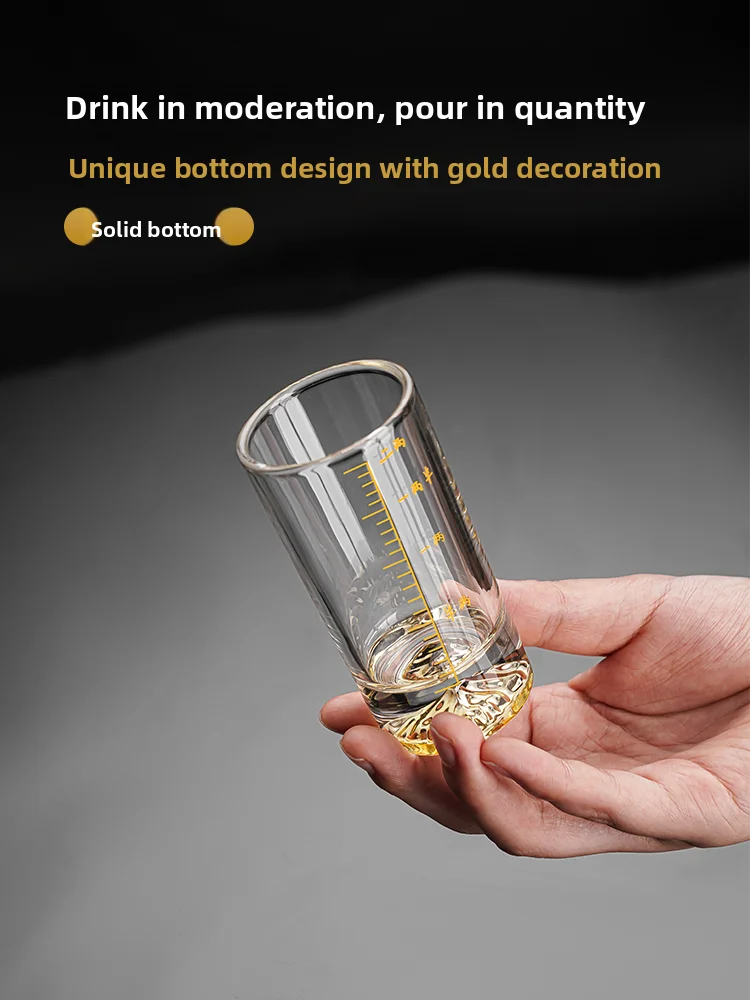 Luxury Glass Baijiu Cup Set with Scale Home Use One Liang Miniature Liquor Cup Double Liang Set Vintage Chinese Style
Luxury Glass Baijiu Cup Set with Scale Home Use One Liang Miniature Liquor Cup Double Liang Set Vintage Chinese Style