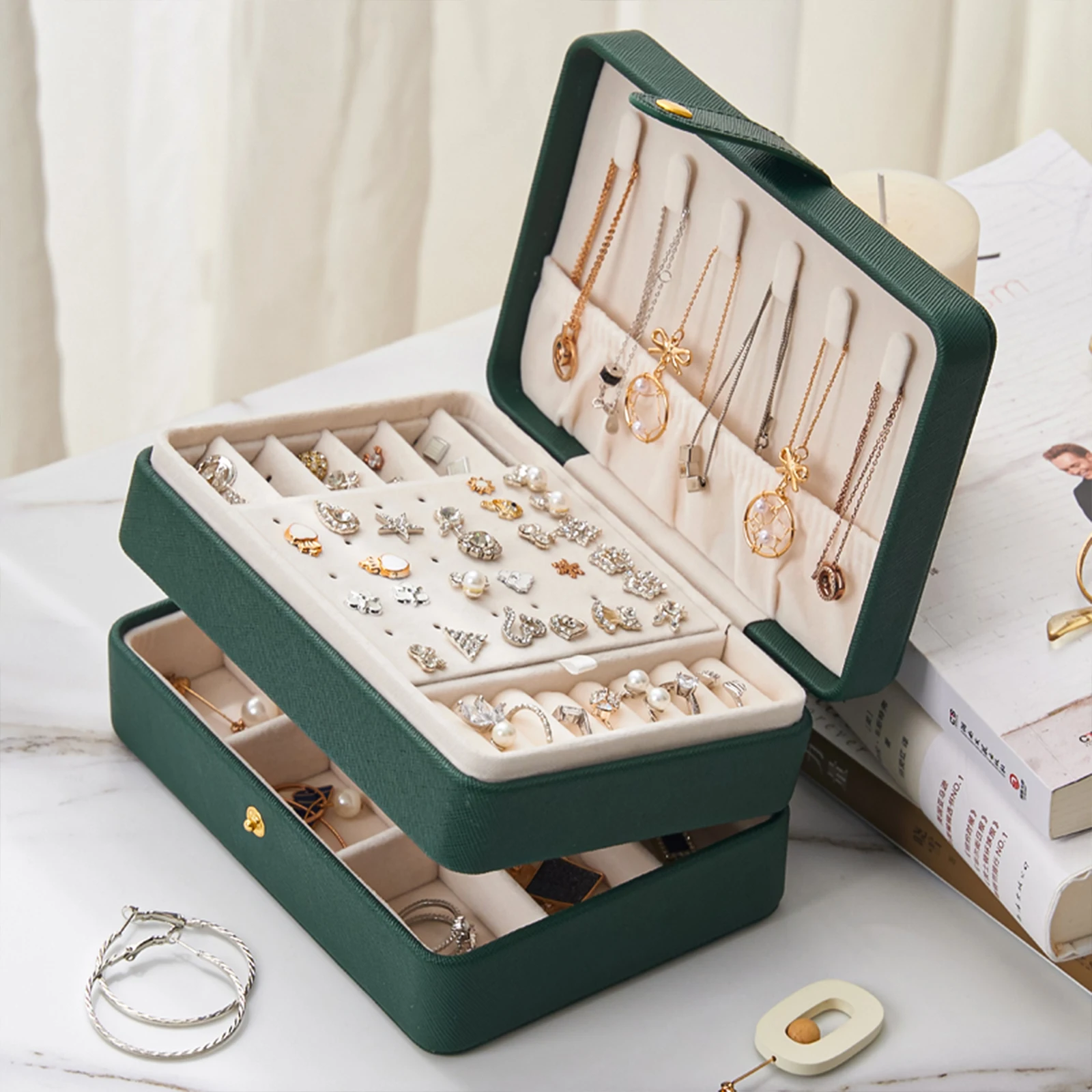 Large Jewelry Storage Box Multi-Layer Organizer For Jewelry Necklace Earring Leather Jewellery Storage Packaging Display Boxes
Large Jewelry Storage Box Multi-Layer Organizer For Jewelry Necklace Earring Leather Jewellery Storage Packaging Display Boxes