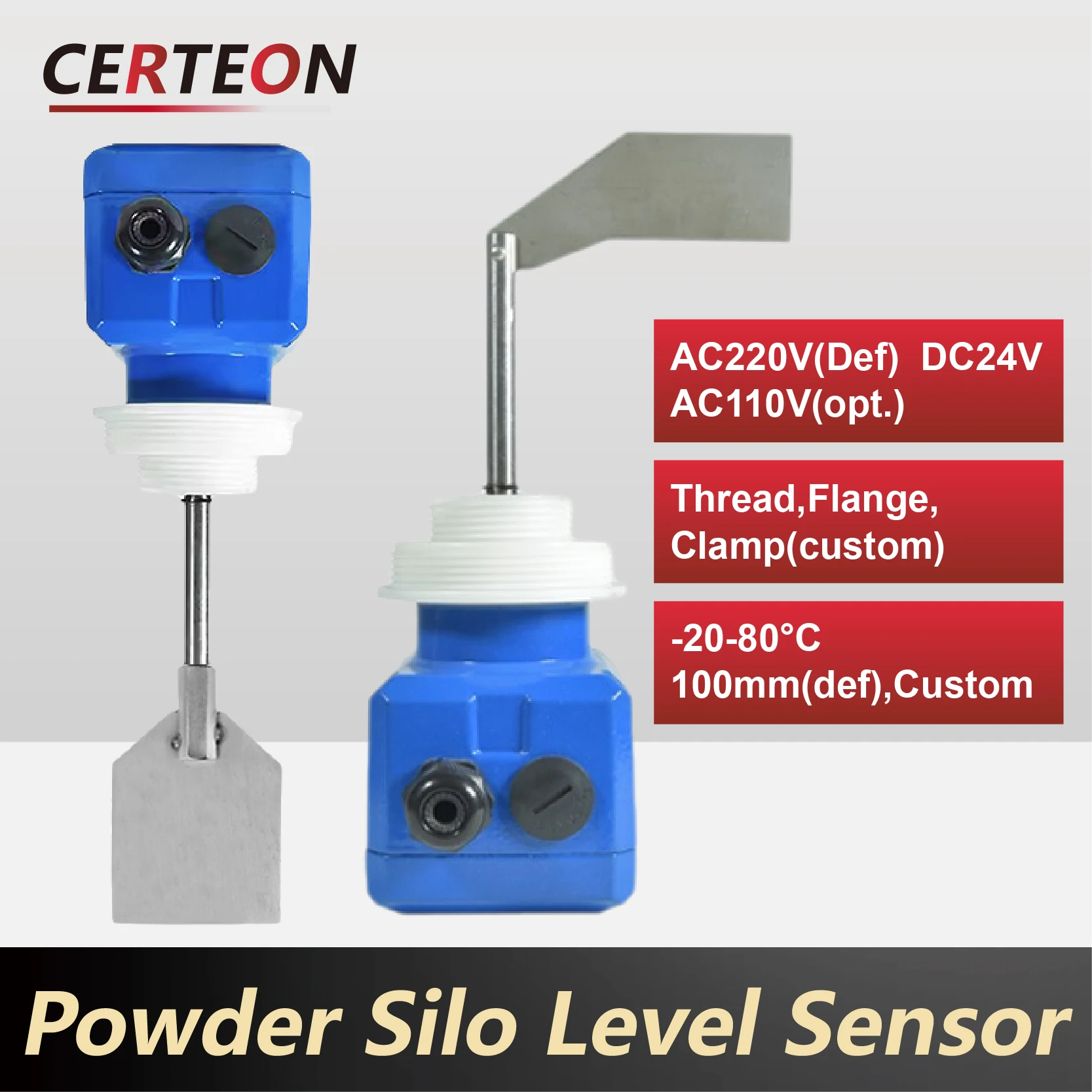 Rotary Paddle Level Switch Powder Silo Indicator Dust Sensor Bulk Material Bin Control AC220V DC24V Threaded Mount
Rotary Paddle Level Switch Powder Silo Indicator Dust Sensor Bulk Material Bin Control AC220V DC24V Threaded Mount
