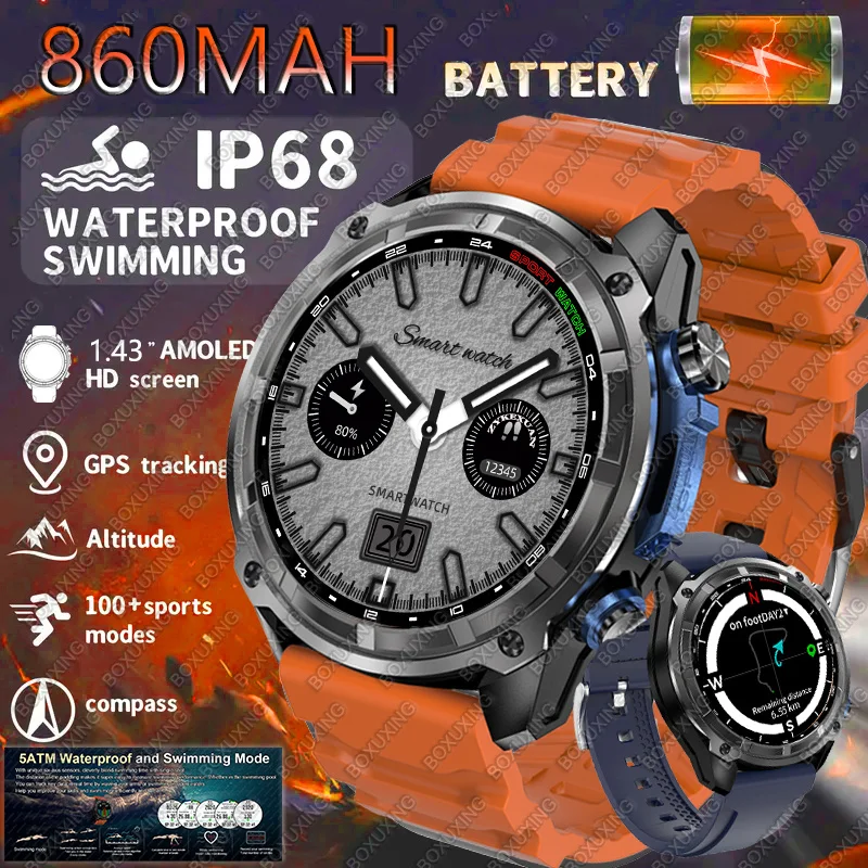 Military 2025 New GPS NFC 4GB Memory Sports Smart Watch Men Waterproof Fitness Trackr Bluetooth call 860Mah Battery Smart Watch
Military 2025 New GPS NFC 4GB Memory Sports Smart Watch Men Waterproof Fitness Trackr Bluetooth call 860Mah Battery Smart Watch