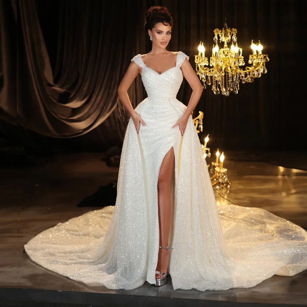 Flavinke Customized Detachable Train Mermaid Wedding Dresses Slit Skirt Princess Robes De Mariage Off the Shoulder Bridal Gowns
Flavinke Customized Detachable Train Mermaid Wedding Dresses Slit Skirt Princess Robes De Mariage Off the Shoulder Bridal Gowns