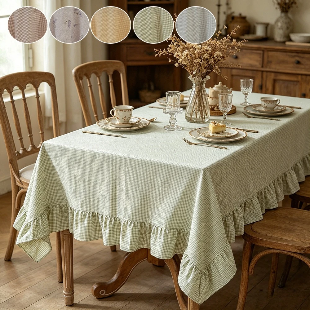 Korean Style Lotus Leaf Edge Design Tablecloth, Cream Flower Pattern Table Cloth for Kitchen, Oil Proof Washable Home Decor
Korean Style Lotus Leaf Edge Design Tablecloth, Cream Flower Pattern Table Cloth for Kitchen, Oil Proof Washable Home Decor