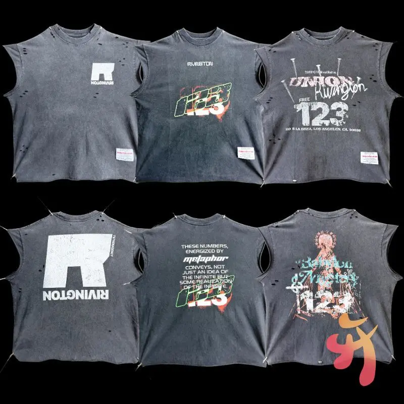 Винтажная уличная одежда в стиле хип-хоп RRR123, жилет, футболка большого размера с рукавами, потертые черные топы на бретелях с отверстиями для мужчин и женщин, без рукавов
Винтажная уличная одежда в стиле хип-хоп RRR123, жилет, футболка большого размера с рукавами, потертые черные топы на бретелях с отверстиями для мужчин и женщин, без рукавов